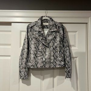 Blank NYC Snakeskin Bomber Jacket Medium